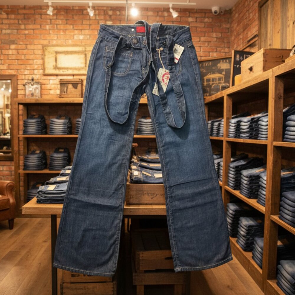 Vintage Guess Jeans Overalls Style Denim Pants with Suspenders | Size 29 | 100%